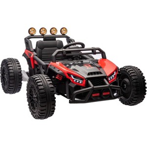 24V Ride On UTV,130W Electric Powered UTV with Remote Control,Spring Suspension,LED Light, 4 Shock Absorbers,Music,UTV for Kids - 1 of 4