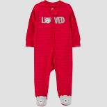 Carter's Just One You®️ Baby Boys' Loved Bear Footed Pajama - Red