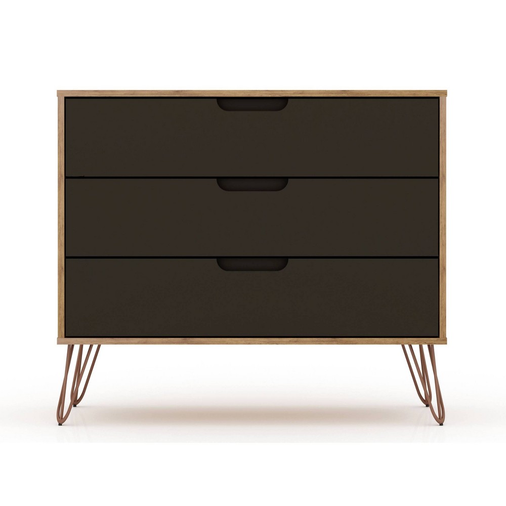 Photos - Dresser / Chests of Drawers Rockefeller Dresser Natural/Brown - Manhattan Comfort