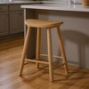 HomeRoots 25" Natural Solid Wood Backless Counter Height Bar Chair - 2 of 4
