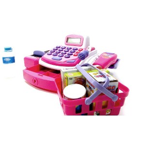 Pretend Play Electronic Cash Register Toy (Pink) - 1 of 4
