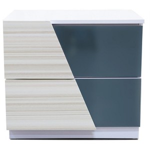 Best Master Furniture,Manchester 2-Drawer Poplar Wood Bedroom Nightstand in Zebra/White - 1 of 4