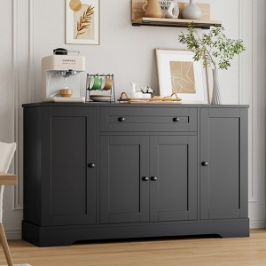 Coucheta Modern Buffet Cabinet – Freestanding Wood Storage with Drawer & Adjustable Shelves, Ideal for Living Room, Kitchen & Dining Room - 1 of 4