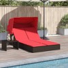 vidaXL Patio Double Sun Lounger Brown PE rattan Double - 2 of 4