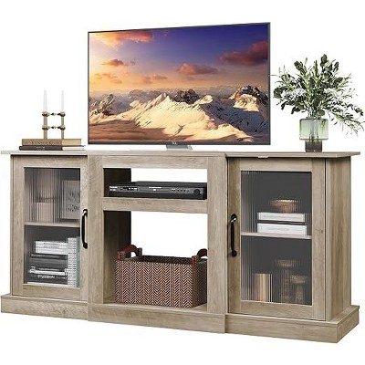 SweDrea Greige TV Console Cabinet with Storage