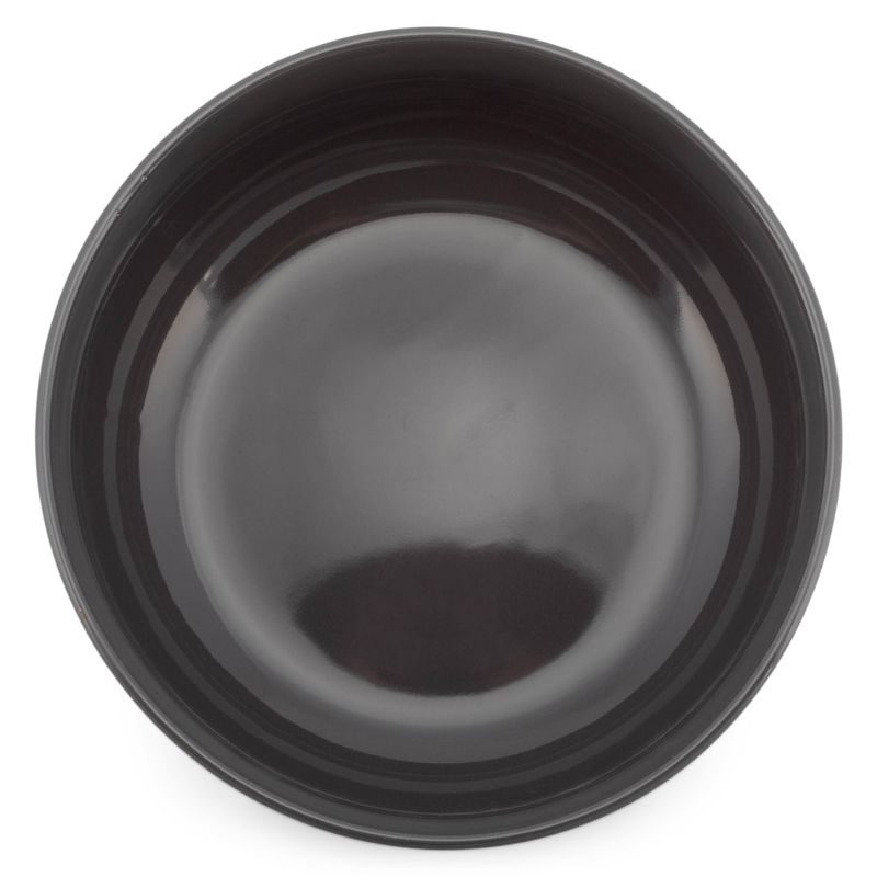 Elanze Designs Bistro Glossy Ceramic 6.5 inch Soup Bowls Set of 4, Charcoal Grey, 3 of 7
