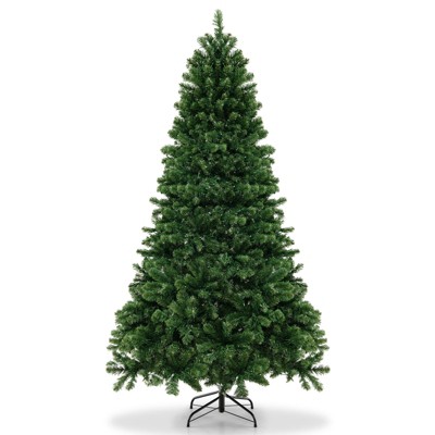 Tangkula 6FT Pre-lit Artificial Christmas Tree Hinged Xmas Tree with 560 Warm White LED Lights