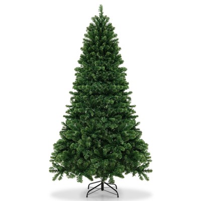 Tangkula 6ft Pre-lit Artificial Christmas Tree Hinged Xmas Tree With ...