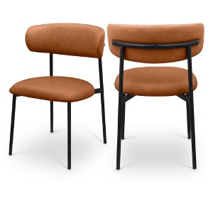 Meridian Furniture,Lupita Vegan Leather Dining Chair, Set of 2 - 1 of 4