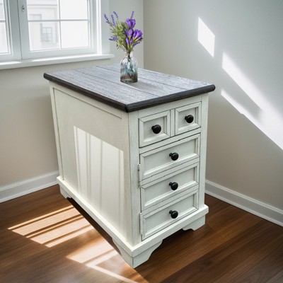 Etelifrank Modern Solid Wood 2-Drawer End Table