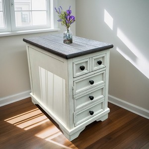 Etelifrank Modern Solid Wood 2-Drawer End Table - 1 of 4