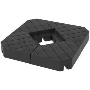 Outsunny 4 Piece Patio Umbrella Base Weight Set, Outdoor Cantilever Offset Umbrella Weights, 132 lb. Water or 176 lb. Sand - 1 of 4