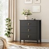 Fluted 3 Drawer Dresser for Bedroom, 31.5 Inch Tall Modern Nightstand Wooden Chest of Drawers with Gold Handles - 3 of 4