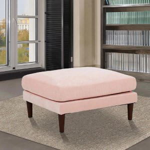 Royal Hampton 32 Inch Modular Ottoman, Box Cushion Seat, Wood Legs, Blush Pink - 1 of 4