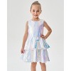 2Bunnies Girls' Shimmering Silver Tiered Sequin Dress - 3 of 4