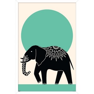 Trends International Ink Elephant Framed Wall Poster Prints - 1 of 4