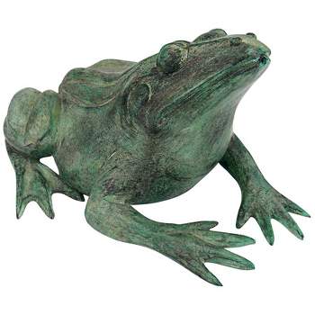 Design Toscano Giant Leaping, Spitting Frog Cast Bronze Garden Statue ...