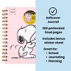 Yoobi 6"x8" Peanuts Journal Spiral with Elastic Band Pink Snoopy Dance, School Supplies - 2 of 4