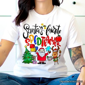 Santa’s Favorite Special Education Teacher T-Shirt, Merry Holiday Classroom Tee | OrnamentallyYou - 1 of 4