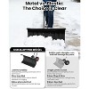 Snow Pusher with Wheels, Heavy Duty Steel Blade, Adjustable Angle & Height Handle for Effortless Driveway Snow Removal - 4 of 4