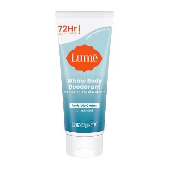 Lume Whole Body Invisible Cream Tube Deodorant - Unscented - 2.2oz