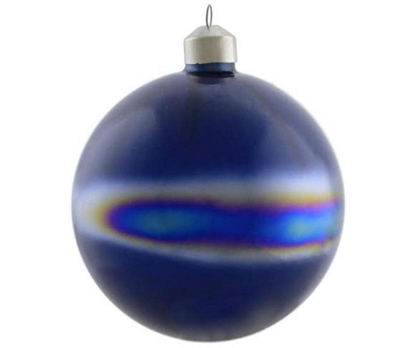 Napa Home and Garden 4.75" Elegant Marblized Glass Ball Christmas Ornament - Blue
