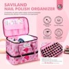 SAVILAND Nail Polish Organizer Bag: Professional Nail Kit Organizer (Pink) - 2 of 4
