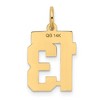 Black Bow Jewelry 14k Yellow Gold, Jersey Collection, Small Number 13 Pendant - 3 of 4