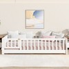 KWPZQEB Twin Size Floor Bed Frame with Safety Guardrails & Book Rack, Wood Floor Bed with Fence, Montessori Floor Beds for Girls and Boys - 3 of 4