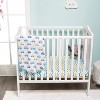Everyday Kids 2-Pack Pack 'n Play Sheets – 100% Jersey Cotton, Blue/Gray Car & Chevron Designs, Soft Fitted Sheets for Portable or Mini Cribs - 3 of 4