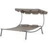 Outsunny Patio Double Chaise Lounge Chair, Outdoor Wheeled Hammock Daybed with Adjustable Canopy and Pillow for Sun Room, Garden, or Poolside - 4 of 4