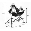 Sevobal Outdoor Portable Chairs 2PCS Hammock Camping Chair Folding Rocking Recliner with Pillow Cup Holder for Lawn Backyard, Black,11"*8.3"*37.8" - 3 of 4
