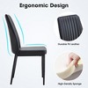 Set of 6 Modern Dining Chairs with Faux Leather Upholstered Seat and Metal Legs, Black/White-ModernLuxe - 2 of 4