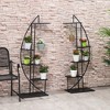 5 Tier Metal Plant Stand, Half Moon Shape Curved Flower Pot Holder Shelf, 2 Pack - 2 of 4