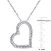 EVERLY JEWELRY | Sterling Silver 1/10 CT TDW Diamond Open Heart Pendant with Chain - 18 inch - 4 of 4