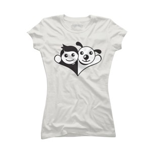 Junior's Design By Humans Doggy Friend By graphicganga T-Shirt - 1 of 3