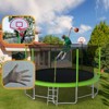 Okak 15FT Kids Trampoline with Enclosure Net, Outdoor Trampolines with Basketball Hoop, Large Adults Rebounder for Garden, Patio, Green - 2 of 4