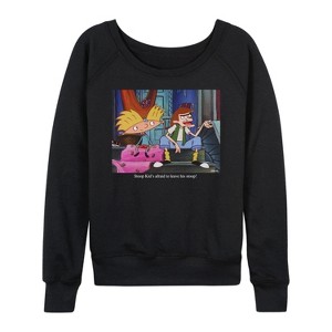 Women's - Hey Arnold! - Stoop Kid Lightweight French Terry Wide Neck Long Sleeve Graphic Shirt - 1 of 4