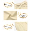 Girls High Waist Paper Bag Pants Belted Waist Tapered Pants Bow Deco Pants with Pocket,Khaki - 160 - 3 of 4