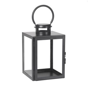 Smart Living 11 in. One Mantle Glass/Metal Huntington Lantern Black (Case of 2) - 1 of 1