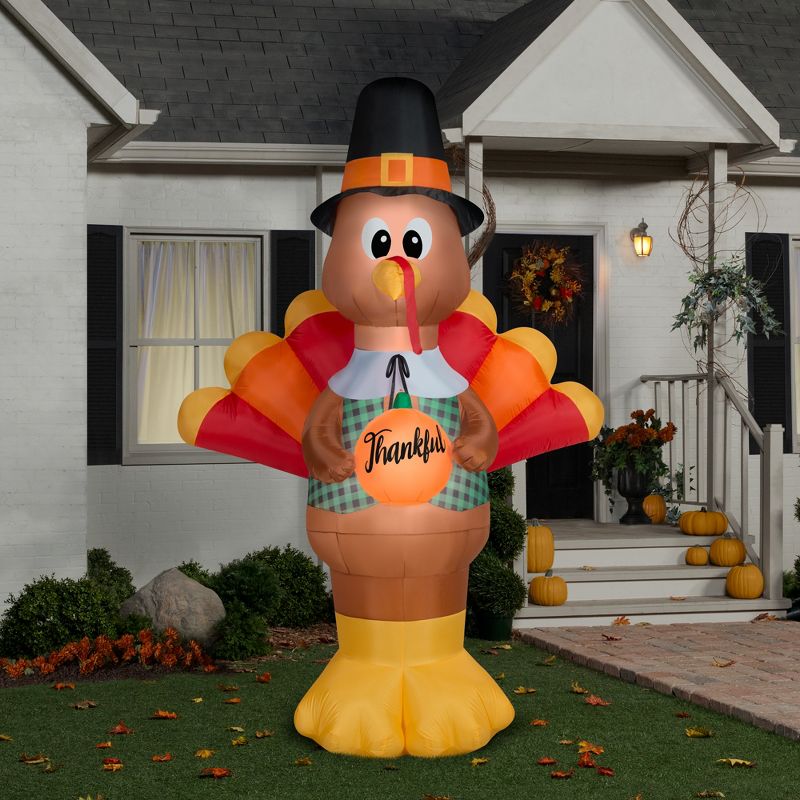 Gemmy Airblown Inflatable Thankful Turkey Giant, 10 ft Tall, Multi, 2 of 5