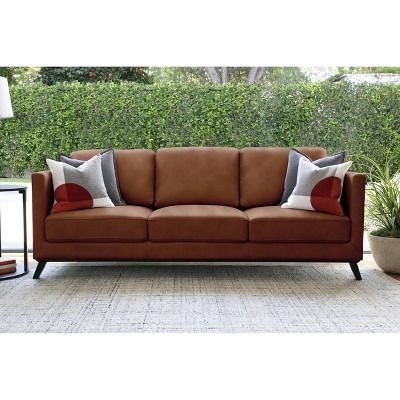 Woodstock Midcentury Top Grain Leather Sofa Abbyson Living Target