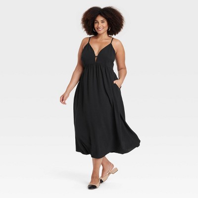 Women's Ruched Midi Dress - A New Day™