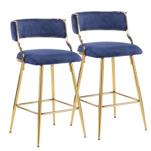 Karl Home Cream Thick Padded Cushion Metal Legs Modern Bar Stool - 1 of 4