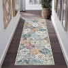 Washable  Area Rug, Non-Slip TPR Backing, Stain Resistant, Vintage Floral Design, Foldable Low Pile Accent Carpet for Living Room & Bedroom - 3 of 4