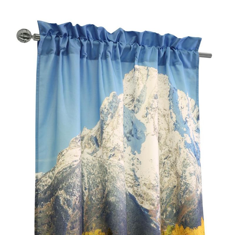 Habitat Photo Real Mountains Light Filtering Printed Mountain Lake Scene Pole Top Curtain Pair Each 38" x 84" Multicolor, 3 of 6