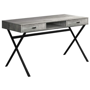 Monarch Specialties Computer Desk Home Office Laptop Storage Drawers 48InchL Work Metal Laminate Grey Black Contemporary Modern - 1 of 4