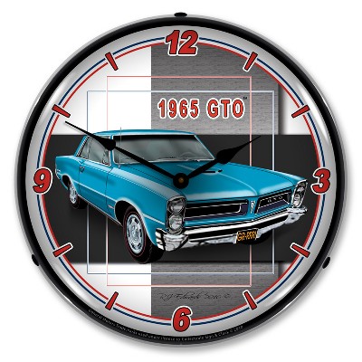 Collectable Sign & Clock | 1965 GTO LED Wall Clock Retro/Vintage, Lighted