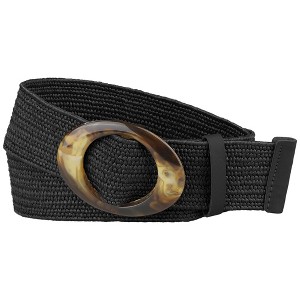 INSPIRE CHIC Women's Stretch Woven Stone Buckle Elastic Belt - 1 of 4