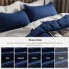 King Size 100 Cotton Waffle Weave Navy Blue Duvet Cover, Breathable Soft, 3 Pieces, 104x90 - 4 of 4